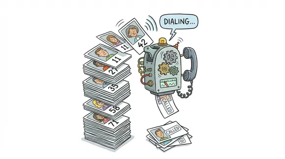 Outbound Calling - Auto-dialer machine calling through stack of contact cards